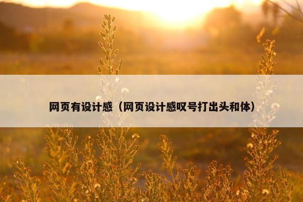 网页有设计感（网页设计感叹号打出头和体）