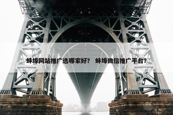 蚌埠网站推广选哪家好？ 蚌埠微信推广平台？
