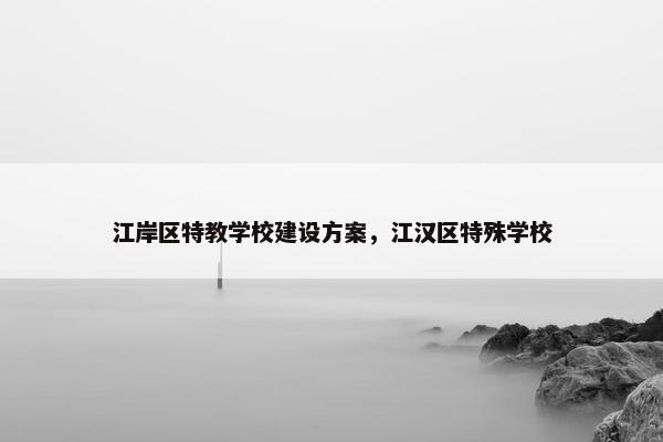 江岸区特教学校建设方案，江汉区特殊学校