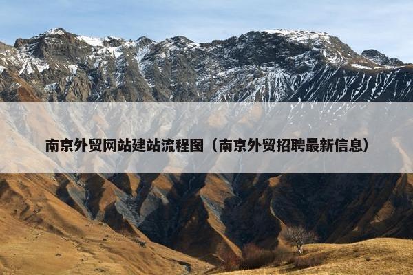 南京外贸网站建站流程图（南京外贸招聘最新信息）