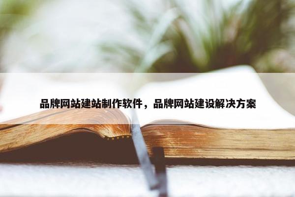 品牌网站建站制作软件，品牌网站建设解决方案