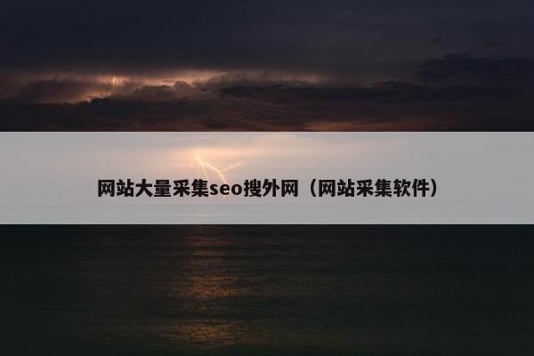 网站大量采集seo搜外网（网站采集软件）