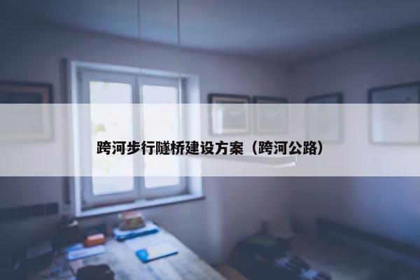 跨河步行隧桥建设方案（跨河公路）