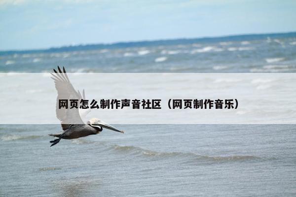 网页怎么制作声音社区（网页制作音乐）
