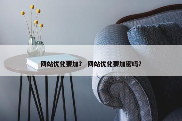 网站优化要加？ 网站优化要加密吗？