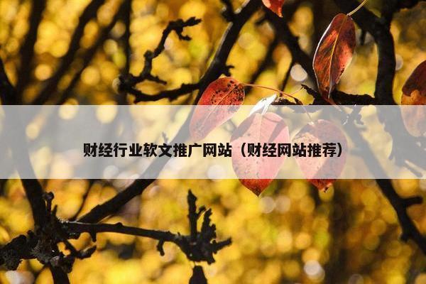 财经行业软文推广网站（财经网站推荐）
