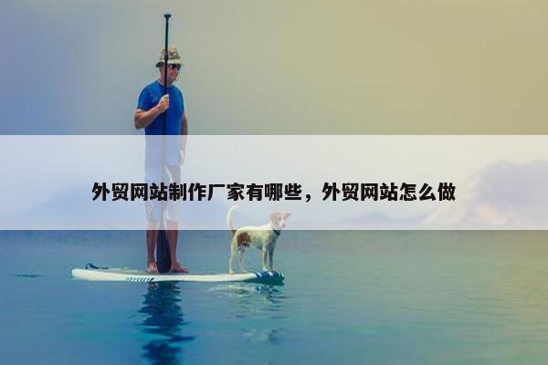 外贸网站制作厂家有哪些，外贸网站怎么做