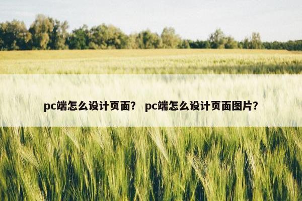 pc端怎么设计页面？ pc端怎么设计页面图片？