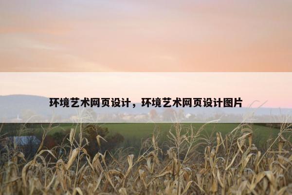 环境艺术网页设计，环境艺术网页设计图片