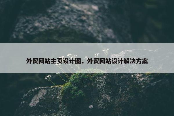 外贸网站主页设计图，外贸网站设计解决方案