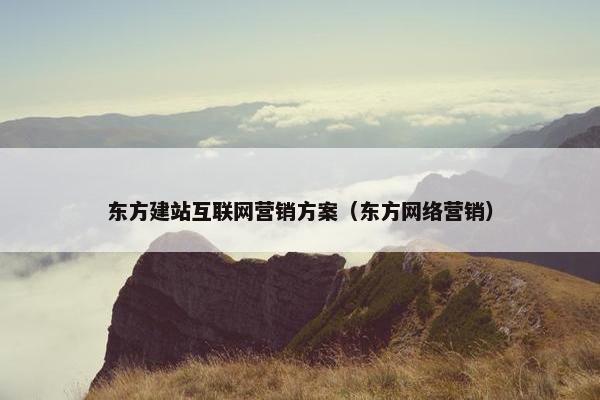 东方建站互联网营销方案（东方网络营销）