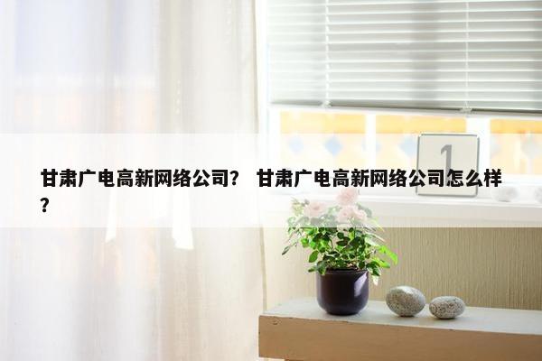甘肃广电高新网络公司？ 甘肃广电高新网络公司怎么样？