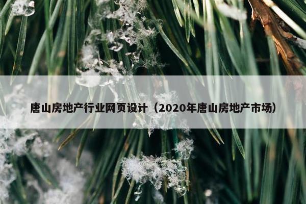 唐山房地产行业网页设计（2020年唐山房地产市场）