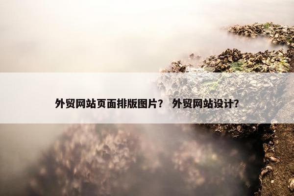 外贸网站页面排版图片？ 外贸网站设计？