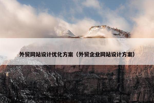 外贸网站设计优化方案（外贸企业网站设计方案）