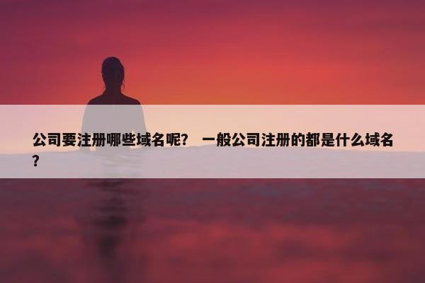 公司要注册哪些域名呢？ 一般公司注册的都是什么域名？