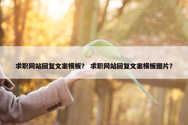 求职网站回复文案模板？ 求职网站回复文案模板图片？