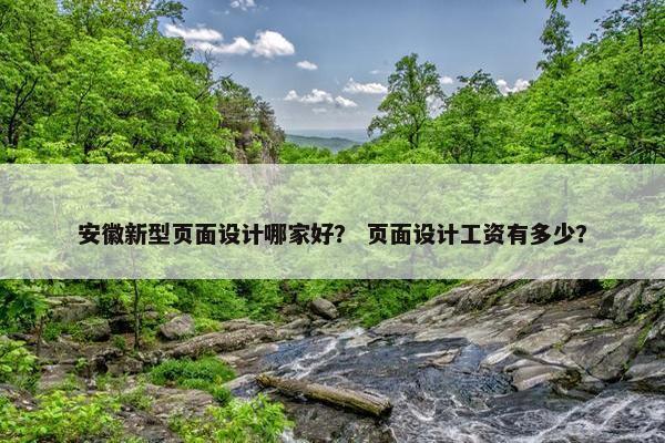安徽新型页面设计哪家好？ 页面设计工资有多少？