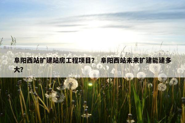 阜阳西站扩建站房工程项目？ 阜阳西站未来扩建能建多大？