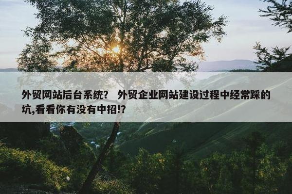 外贸网站后台系统？ 外贸企业网站建设过程中经常踩的坑,看看你有没有中招!？