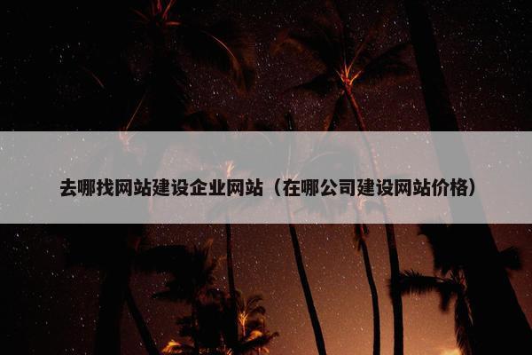 去哪找网站建设企业网站（在哪公司建设网站价格）