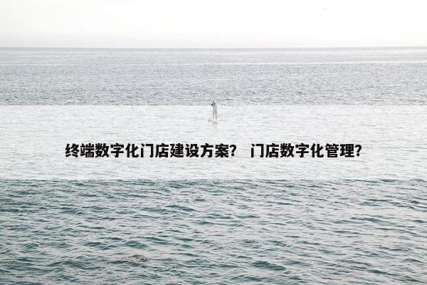 终端数字化门店建设方案？ 门店数字化管理？