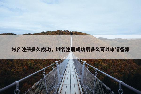 域名注册多久成功，域名注册成功后多久可以申请备案