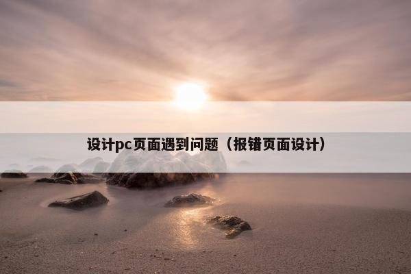 设计pc页面遇到问题（报错页面设计）