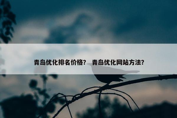 青岛优化排名价格？ 青岛优化网站方法？