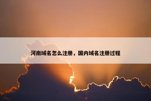 河南域名怎么注册，国内域名注册过程