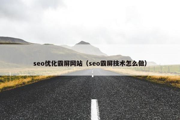 seo优化霸屏网站（seo霸屏技术怎么做）