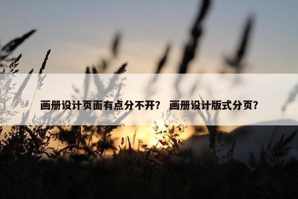 画册设计页面有点分不开？ 画册设计版式分页？