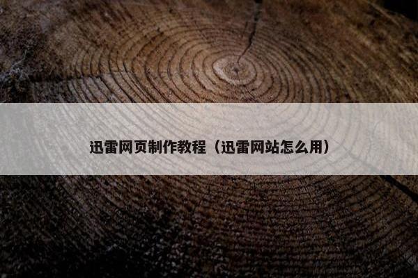 迅雷网页制作教程（迅雷网站怎么用）