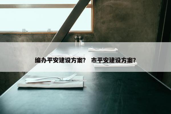 编办平安建设方案？ 市平安建设方案？