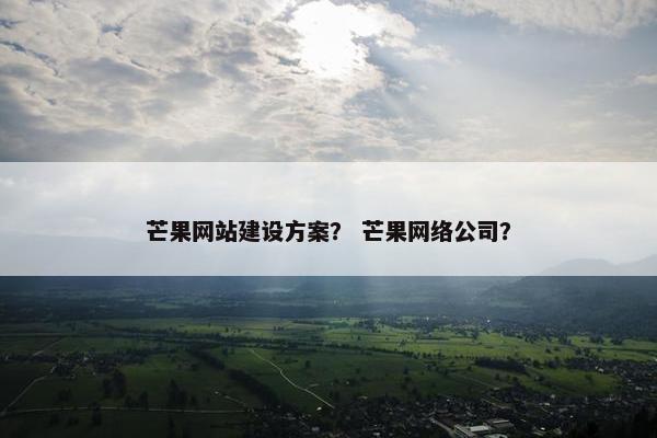 芒果网站建设方案？ 芒果网络公司？