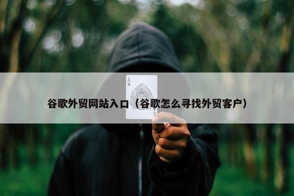 谷歌外贸网站入口（谷歌怎么寻找外贸客户）
