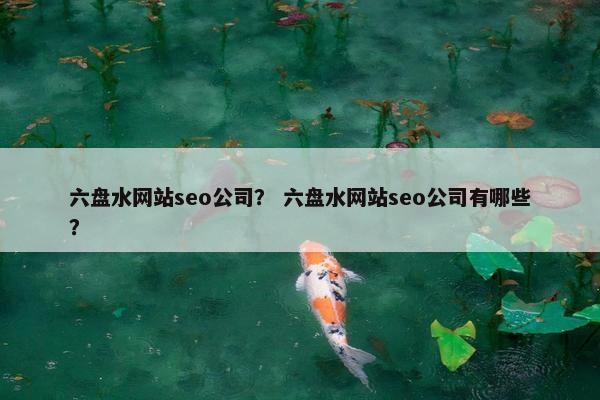 六盘水网站seo公司？ 六盘水网站seo公司有哪些？