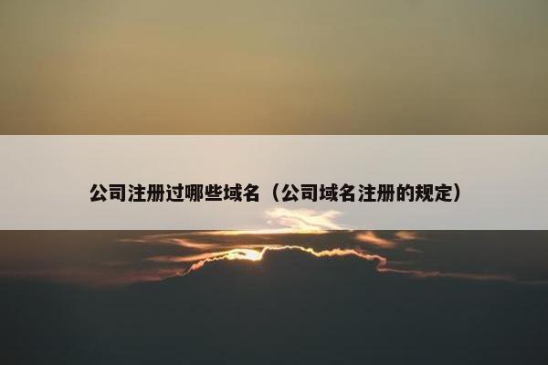 公司注册过哪些域名（公司域名注册的规定）