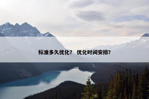 标准多久优化？ 优化时间安排？