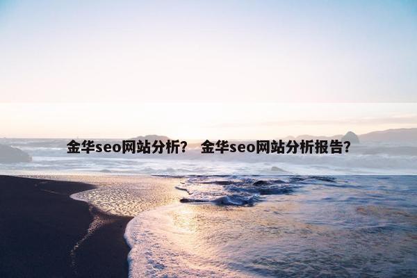 金华seo网站分析？ 金华seo网站分析报告？
