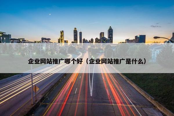 企业网站推广哪个好（企业网站推广是什么）