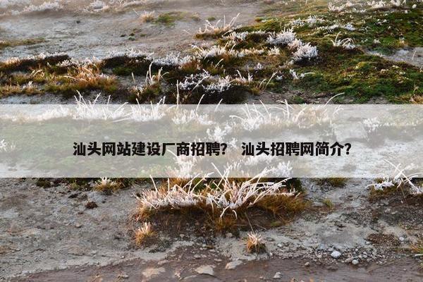 汕头网站建设厂商招聘？ 汕头招聘网简介？