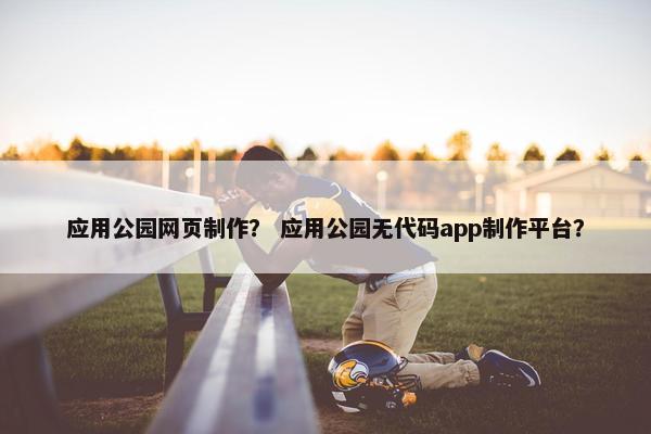 应用公园网页制作？ 应用公园无代码app制作平台？