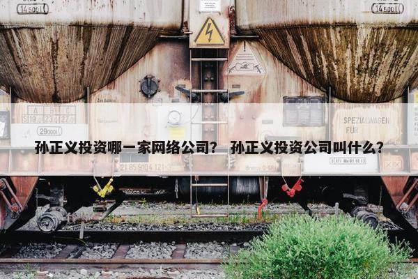 孙正义投资哪一家网络公司？ 孙正义投资公司叫什么？