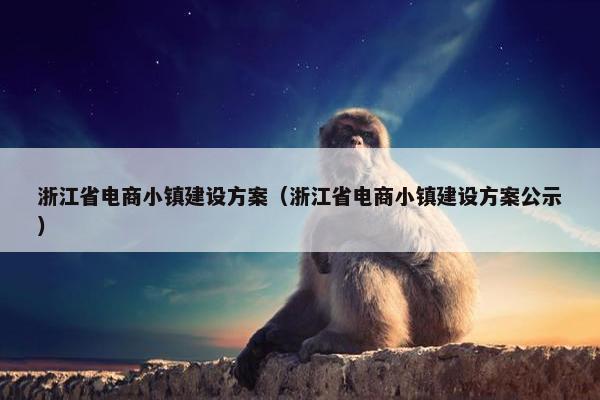 浙江省电商小镇建设方案（浙江省电商小镇建设方案公示）
