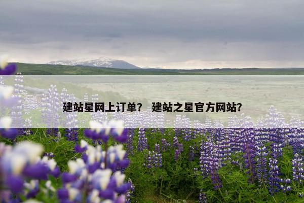 建站星网上订单？ 建站之星官方网站？