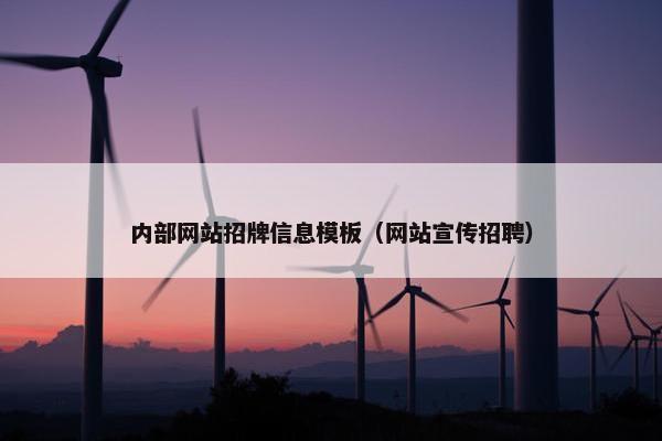 内部网站招牌信息模板（网站宣传招聘）