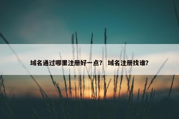 域名通过哪里注册好一点？ 域名注册找谁？