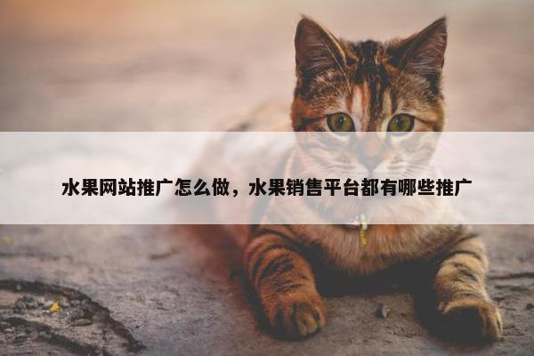 水果网站推广怎么做，水果销售平台都有哪些推广