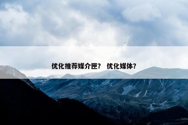 优化推荐媒介匣？ 优化媒体？